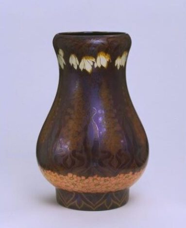 Zsolnay Ceramic Works Art Nouveau Vase, Pecs, ca. 1900 Art Nouveau ceramic vase by Zsolnay Ceramic Works, made in Pecs around 1900, with sculptural form and lustrous glaze typical of Central European decorative arts.