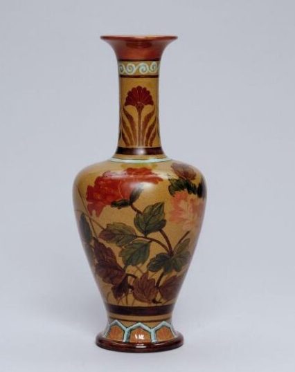 Katherine B. Smallfield Ceramic Vase, Lambeth, ca. 1884 Ceramic vase by Katherine B. Smallfield, made in Lambeth around 1884, representing the craft culture that helped shape later Art Nouveau ceramic design.